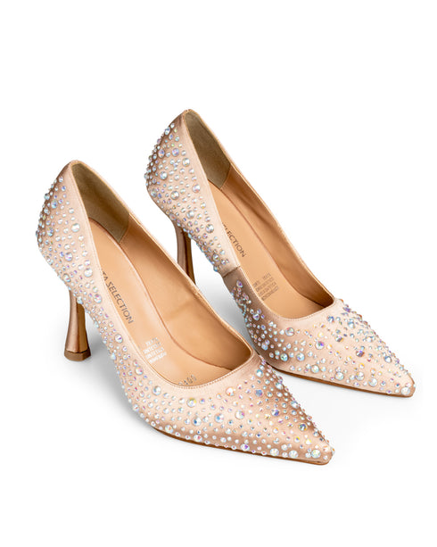 Zapatilla Nude Satín Brillos 16-9400